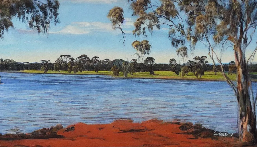 Image similar to painting of the manning river in taree australia