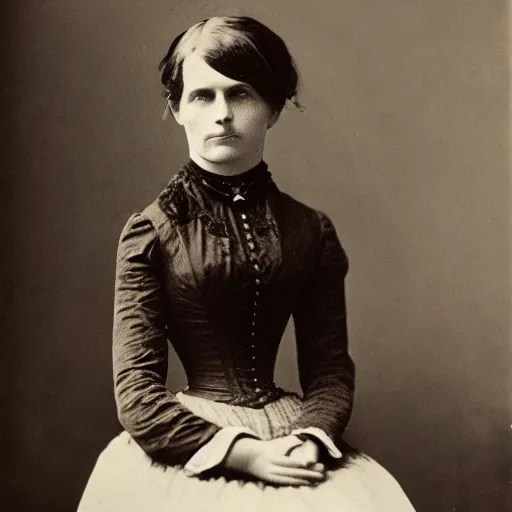 Prompt: a photo of a Victorian woman taken in the 1870s, Victorian photography, photography, high quality, detailed, restored