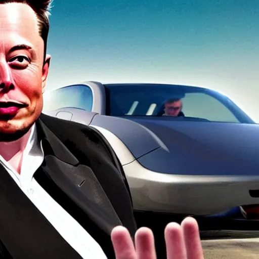 Image similar to Elon Musk gta cover art