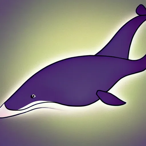 Prompt: cartoon digital art of a whale, cute