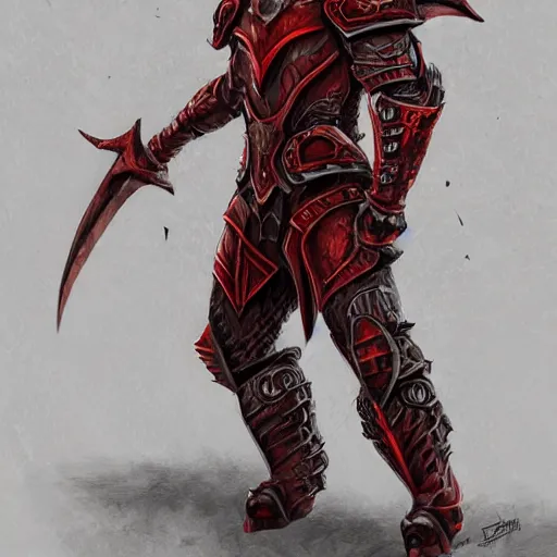 Prompt: concept art of heavy red dragon armor warrior, perfect symmetry, front side, left, side, dungeons and dragons, full view, full size, armor, rpg, d&d, hyper detailed, digital art, artstation, high definition cgsociety, sk, render, cinematic, symmetry, hyper realistic