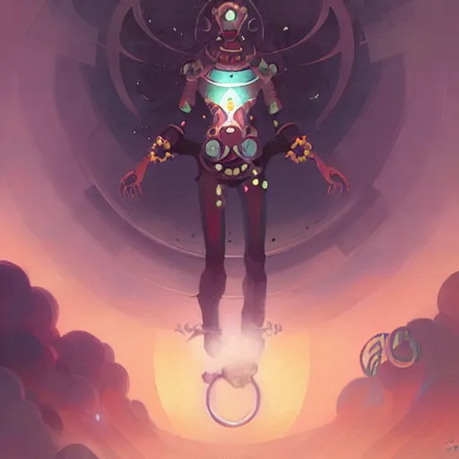 Image similar to zenyatta by pete mohrbacher and guweiz and josan gonzalez, graphic novel