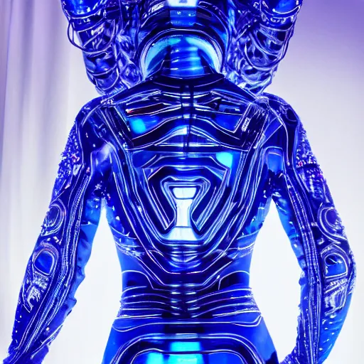 Prompt: love, diverse blue cybersuits, from behind, connection rituals, wide wide angle, vivid, elaborate, highly detailed, beautiful lighting