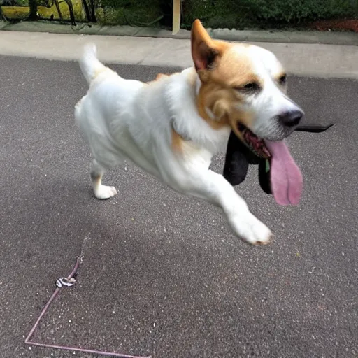 Prompt: hand standing dog