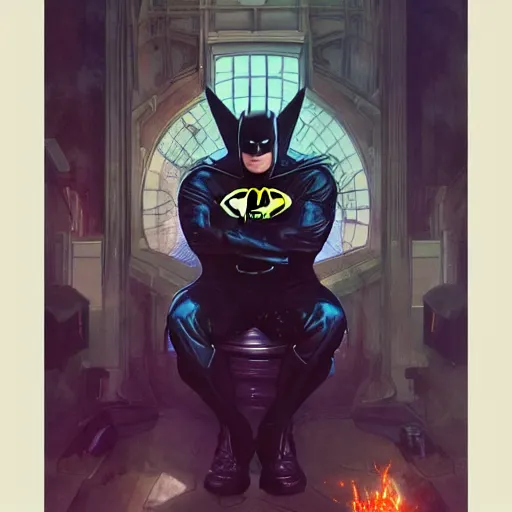 Prompt: batman but it elon musk by Stanley Artgerm Lau, greg rutkowski, thomas kindkade, alphonse mucha, loish, norman Rockwel