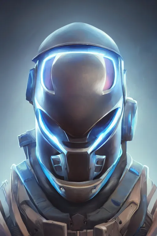 Image similar to epic mask helmet robot ninja portrait stylized as fornite style game design fanart by concept artist gervasio canda, behance hd by jesper ejsing, by rhads, makoto shinkai and lois van baarle, ilya kuvshinov, rossdraws global illumination radiating a glowing aura global illumination ray tracing hdr render in unreal engine 5