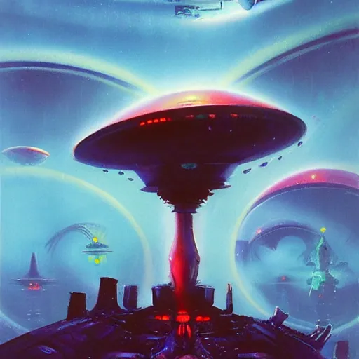 Image similar to alien spaceship by Paul Lehr