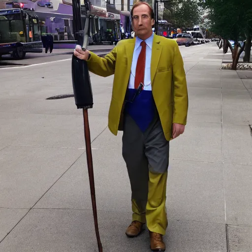 Prompt: saul goodman sweeping the streets