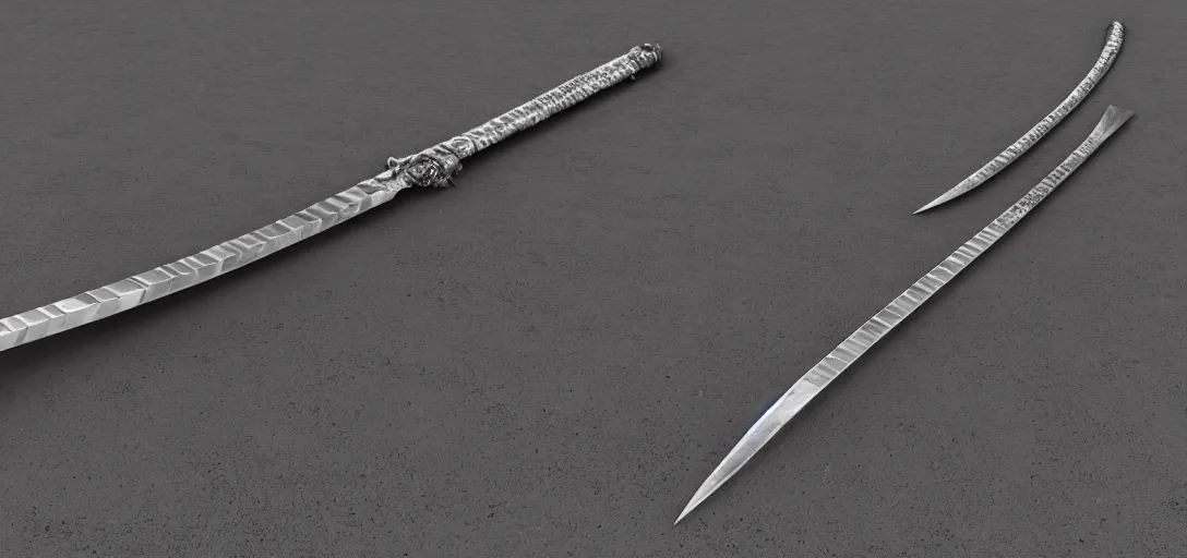 Image similar to long sword, black skeleton sword, steel, sword, crystals, engravings, forged, blacksmith product design, jewelry, art by gerald brom, greg rutkowski and artgerm and james jean and zdzisław beksinski, 8 k, unreal engine, c 4 d