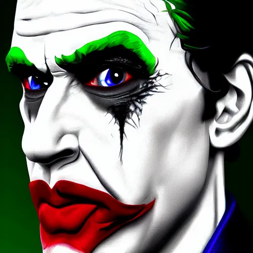 Image similar to !dream Watson as the joker, highly detailed, realistic face, digital art