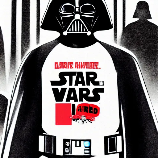 Image similar to darth vader, in the style of gta 5 loading screen, illustrated