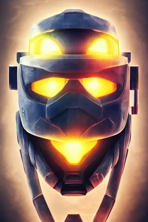 Image similar to robot ninja mask helmet halo master chief radiating a glowing aura global illumination ray tracing hdr fanart arstation by ian pesty and katarzyna da „ bek - chmiel