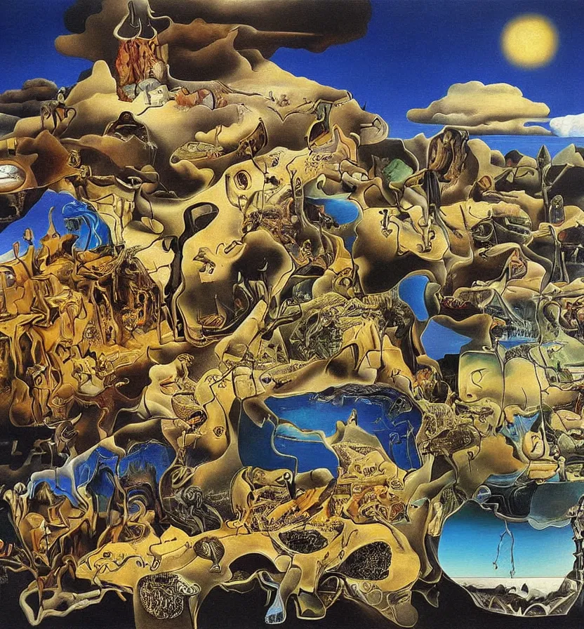Image similar to the world between death and life, surrealistic extremely detailed painting, by damien gilley and salvador dali