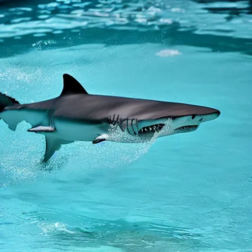 Image similar to sharks in a swimming pool