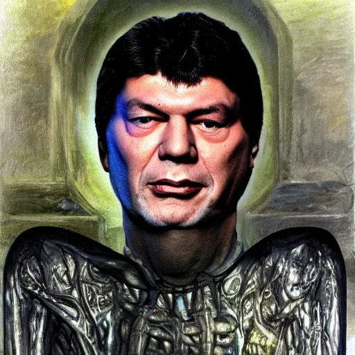 Image similar to portrait by h. r. giger of boris nemtsov degraded abomination, photo - realistic, color image, 2 k, highly detailed