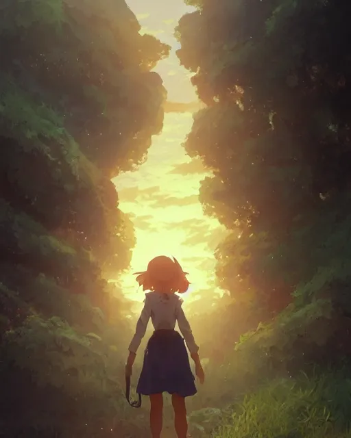 Image similar to farmer girl, full shot, atmospheric lighting, by makoto shinkai, stanley artger m lau, wlop, rossdraws, james jean, andrei riabovitchev, marc simonetti, krenz c