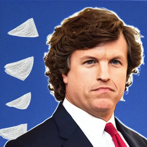 Image similar to Tucker Carlson draw on Etch-a-Sketch