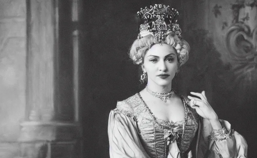 Prompt: portrait of madonna as a royal lady of victorian era, ultra realistic, canon 3 5 mm photography
