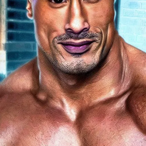 Prompt: anthony padilla face merged with dwayne the rock johnson