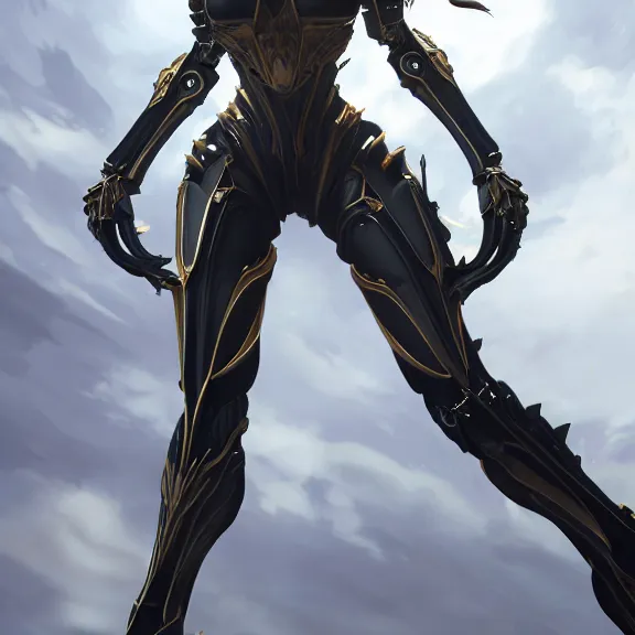 Image similar to highly detailed giantess shot exquisite warframe fanart, looking up at a giant 500 foot tall beautiful stunning saryn prime female warframe, as a stunning anthropomorphic robot female dragon, looming over you, posing elegantly, white sleek armor, proportionally accurate, anatomically correct, sharp claws, two arms, two legs, camera close to the legs and feet, giantess shot, upward shot, ground view shot, leg and thigh shot, epic low shot, high quality, captura, realistic, professional digital art, high end digital art, furry art, macro art, giantess art, anthro art, DeviantArt, artstation, Furaffinity, 3D realism, 8k HD render, epic lighting, depth of field