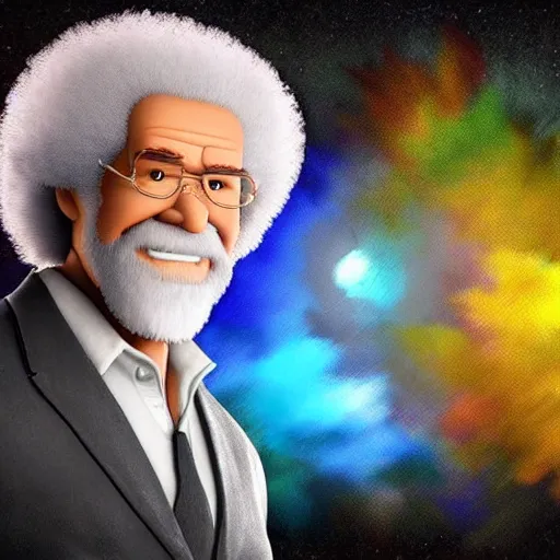 Image similar to Bob Ross character reveal for Super Smash bros ultimate