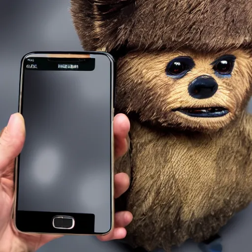 Image similar to Ewoks taking a selfie at Walmart, intricate detail, photo realistic, subsurface scatter, stage lighting, vray render, cinematic quality