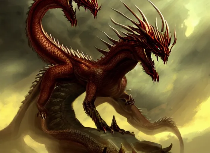 Prompt: hydra dragon. concept art, fantasy art, artstation trending