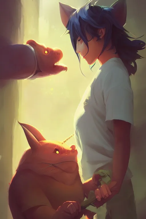 Image similar to Razer Totoro portrait, by Jesper Ejsing, RHADS, Makoto Shinkai and Lois van baarle, ilya kuvshinov, rossdraws global illumination