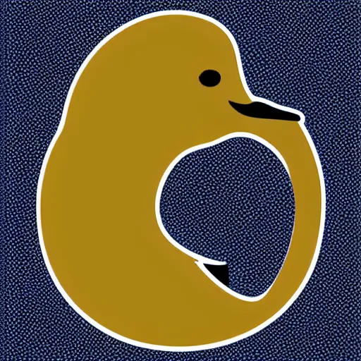 Image similar to a duck, modern, pictorial mark, iconic logo symbol, shades of blue and black