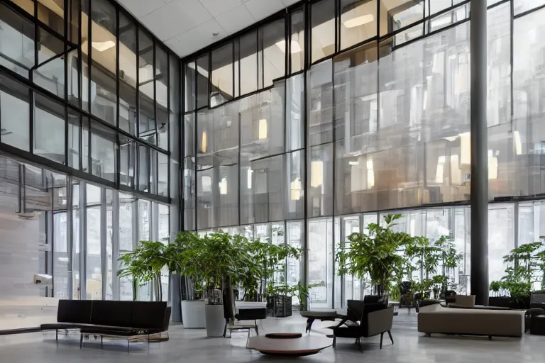 modern building lobby