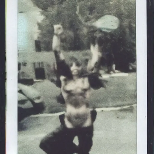 Image similar to real demon caught on film, polaroid picture