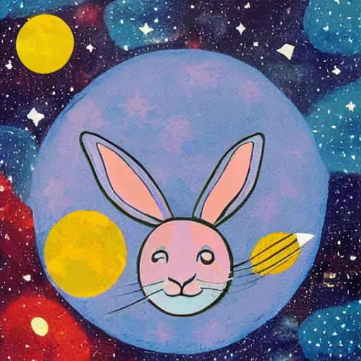 Image similar to rabbit in space