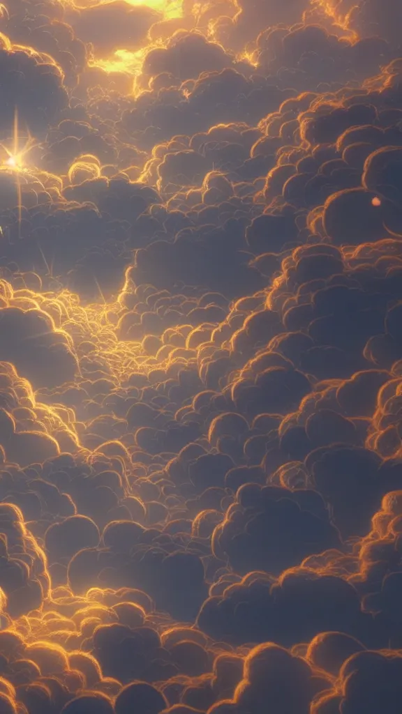 Prompt: magical cloud city, beautiful, intricate, detailed, golden light, 3 d animated movie frame, 8 k