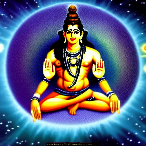 Prompt: lord shiva creating the multiverse