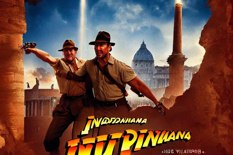 Image similar to poster for a new indiana jones film set in rome