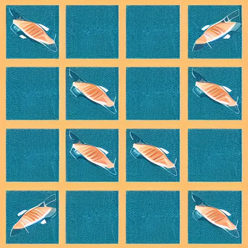 Prompt: modernism flooded salmon 5 x 5 grid