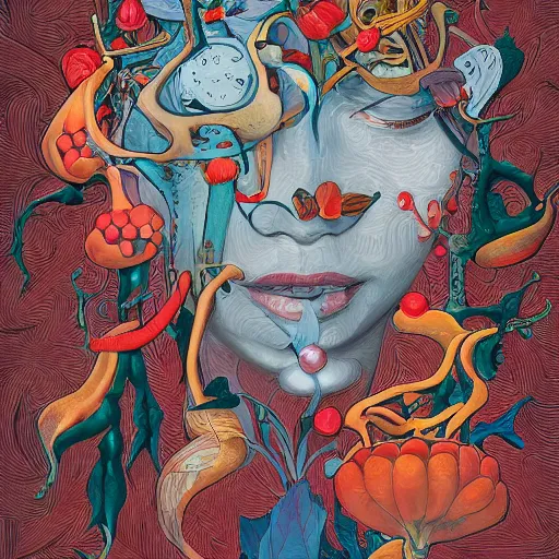 Image similar to helen the bean queen, an ultrafine detailed painting by james jean, behance contest winner, vanitas, angular, altermodern