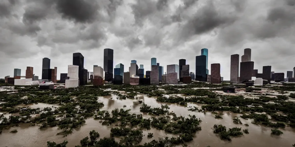 Image similar to Post apocalyptic houston texas photography 4k