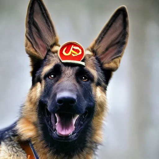 Prompt: a humanoid german shepherd posing as a eagle scout. pinterest, 4 k.