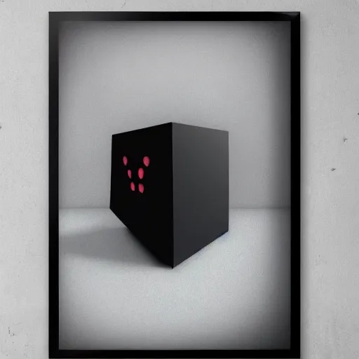 Image similar to mysterious box, black mirror poster,