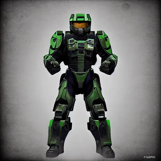 Prompt: the master chief in cuber punk armour, neon, futuristic, octane