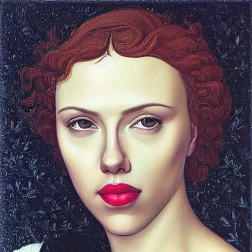 Prompt: “Scarlett Johansson portrait, Sandro Botticelli”