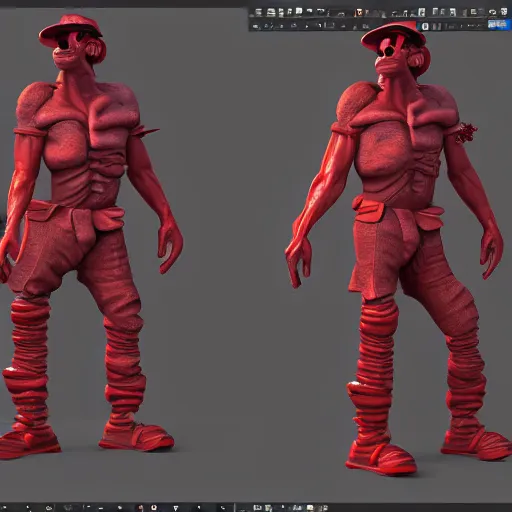 Image similar to trippie red,, a character portrait by senior character artist, trending on polycount, dada, rendered in cinema 4 d, rendered in unreal engine, rendered in maya,