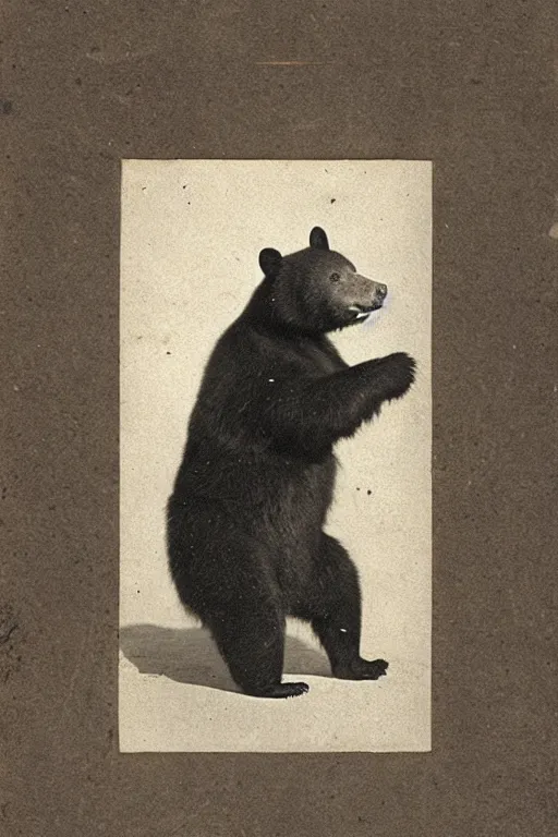 Image similar to anthropomorphic asian black bear in Dōbuku, 1900s photo