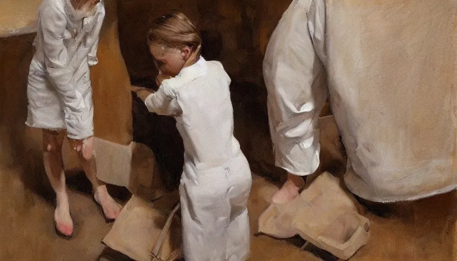 Image similar to painting by borremans, protey temen, detailed, stunning