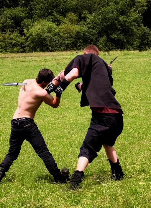 Image similar to modern sward fight on a field