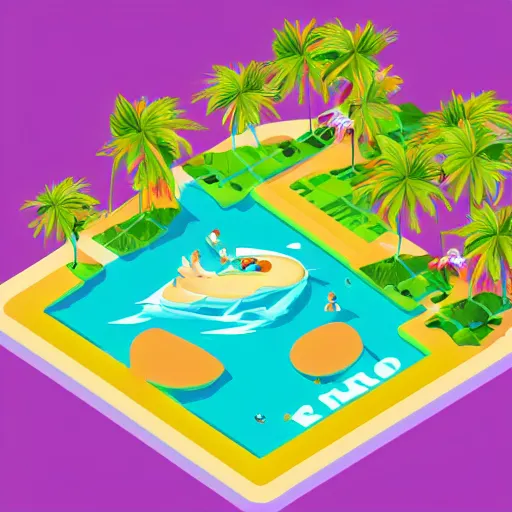 Image similar to beautiful isometric tropical island