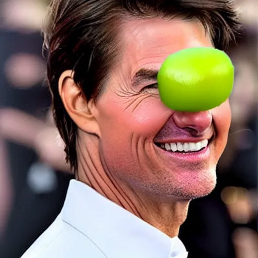 Prompt: tom cruise with an head made out of citrons