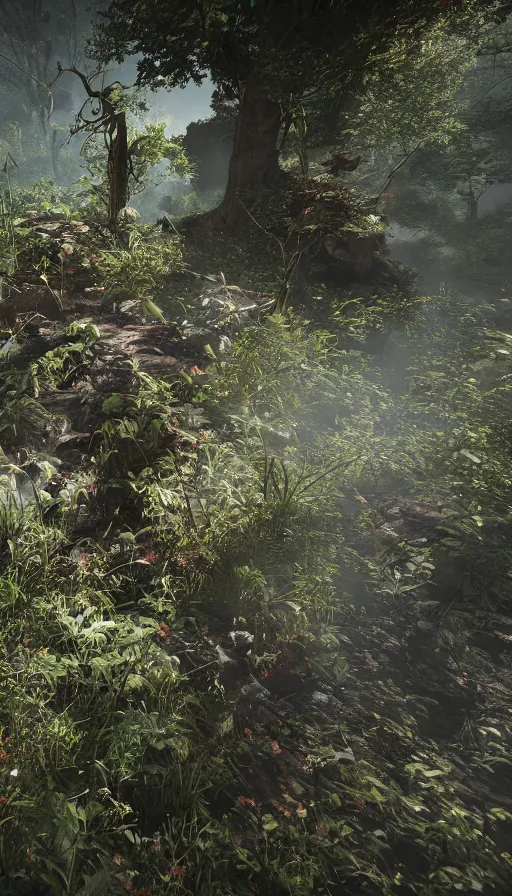 Image similar to life and death mixing together, with cryengine