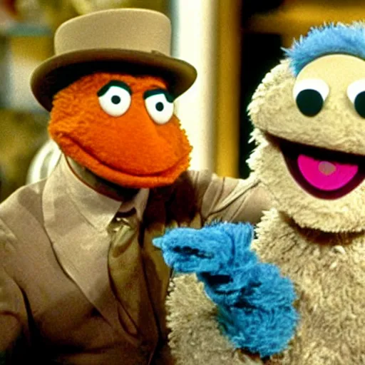 Prompt: still of Rorschach as a Muppet on sesame Street, Muppet, Jim Henson